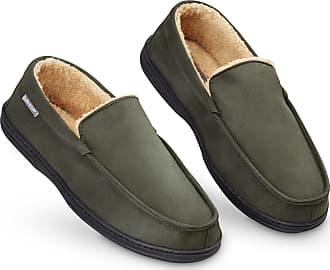 Dunlop Mens Slippers Slip On Twin Gusset Comfy Fur Lined Memory Foam Sizes 7-12 