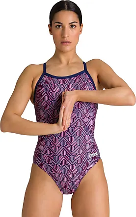 arena Women's Lace Back Allover One Piece Swimsuit
