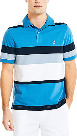 Blue Kitbag Mens Barcelona Blue Tonal Stripe Polo Shirt T-Shirt Tee Top 
