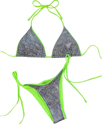 Triangl Mint Black Neoprene Bikini Swim Suit 2-Piece Tied Bathing