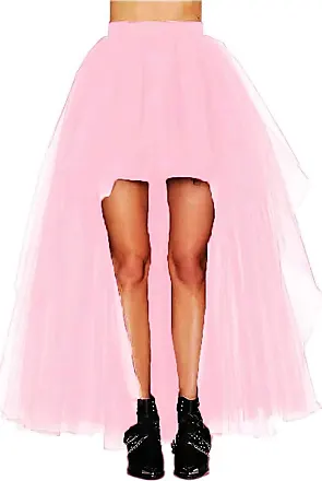 FEOYA Women's Maxi Tulle Skirt Tutu Princess Skirt Pleated Midi