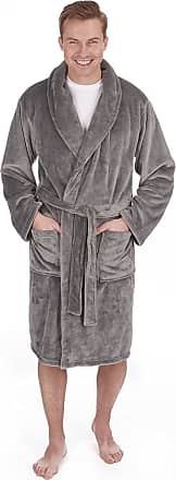 Pierre Roche Mens Luxury Flannel Fleece Soft Bath Spa Robe Dressing Gown 