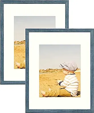 Golden State Art,11x14 Black Wood Frame for 8x10 Picture and White Mat