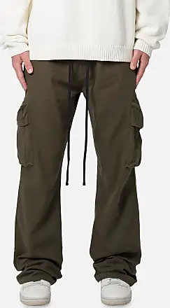 Drawcord Flare Cargo Pants - Olive, mnml