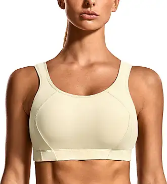 Buy SYROKAN Women's Sports Bra Wireless Comfort High Impact Support Bounce  Control Plus Size Workout Bra, Beige, 36G at