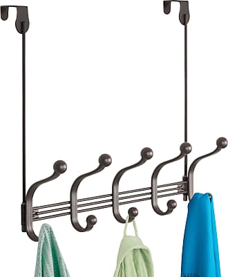 iDesign Orbinni Metal Over the Door 6-Hook Rack for Coats Chrome Purses Hats Jackets 2.13 x 18.19 x 10.81 Leashes Towels Scarves Robes 