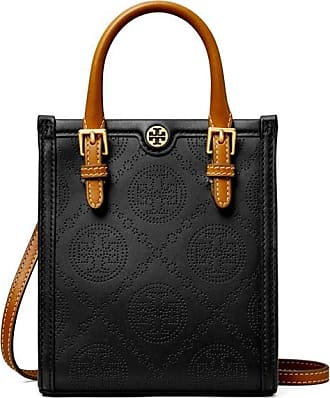 Tory Burch T Monogram Perforated Leather Bucket Bag Black