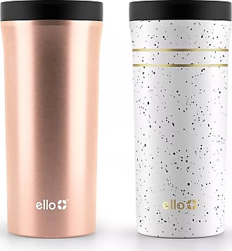 2 Pack of Ello Ogden 16oz BPA-Free Ceramic Travel Mugs with Lids Coral/Denim 
