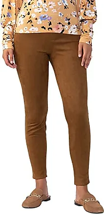 Allegra K Women's Casual Faux Suede High Waist Belted Straight Legs Pants  Brown Small