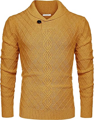 COOFANDY Men's Long Sleeve Polo Shirt 3 Button Up Knit Sweater