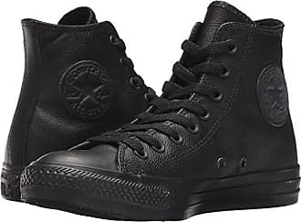 converse all star black leather high top
