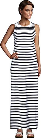 Lands End Womens Petite Cotton Jersey Sleeveless Swim Cover-up Maxi Dress Stripe - Lands End - White - XL