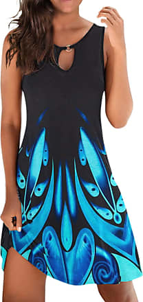 Women Summer 2019 Beach Party Dresses Cuekondy Short Sleeve V Neck Irregular Geometric Print Maxi Dress with Belt 