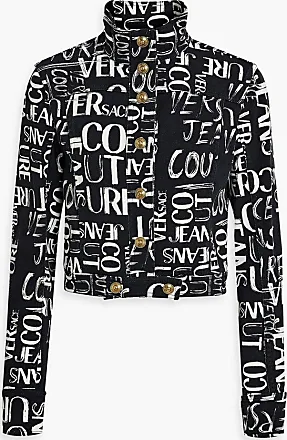 Versace Jeans Couture Baroque Jewels Printed Insert Denim Cropped Jacket  (Denim,Jackets)