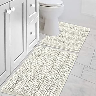 Chenille Bathroom Runner Extra Long Bathroom Rug Shaggy Kitchen Rugs and Mats  Shower Rug for Bathroom Rugs Non Slip Absorbent Bath Mat Runner for  Kitchen/Living Room, 47 X 17 Taupe Brown 