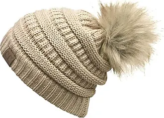 CC Hatsandscarf Exclusives Cable Knit Double Pom Winter Beanie  (HAT-2055)(HAT-23)