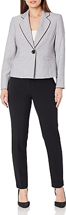 Le Suit Women's Tonal Stripe 1 Button Jacket with Zipper Pockets & Kate Pant 