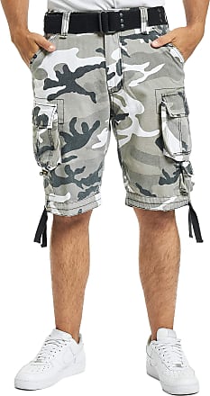 BRANDIT SAVAGE DELUXE CARGO SHORTS VINTAGE MENS ARMY STYLE WITH REMOVABLE BELT 