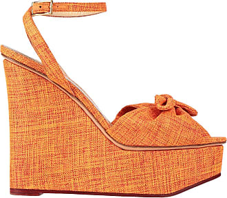 Paul Andrew Compens\u00e9 orange clair style extravagant Chaussures Sandales à talons hauts Compensées 