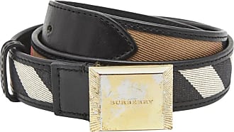 Burberry Black/Beige Beat Check Coated Canvas Reversible Buckle Belt 80CM