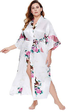 robe dresses and bathrobes Boohoo Embroidered Edged Beach Kimono in White Womens Clothing Nightwear and sleepwear Robes 