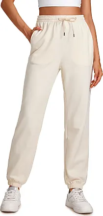  CRZ YOGA Womens Sweatpants Lightweight Cotton Cargo Joggers  with 6 Pockets High Waisted Super Soft Casual Sweat Pants White Apricot  XX-Small : Clothing, Shoes & Jewelry