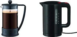 Bodum Bistro Electric Water Kettle, 17 Ounce, Black & 10948-01BUS Brazil  French Press Coffee and Tea Maker, 12 Ounce, Black