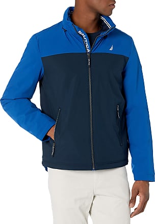 Nautica Men's NWT Zip Up Wind Water Resistant Coat Jacket Blue White MSRP $150 