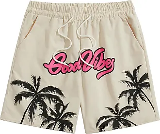  SOLY HUX Men's Letter Graphic Drawstring High Waisted