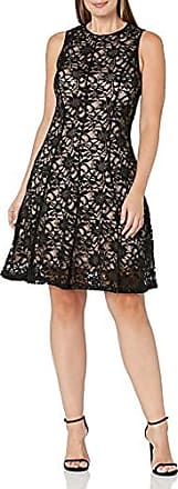 Tiana B. Tiana B Womens Floral Sequin Fit and Flare, Black/Nude, 10