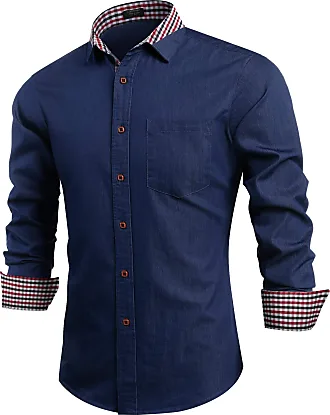 COOFANDY Men's Fitted Dress Shirts Long Sleeve Summer Lightweight Button  Down Shirt Black : : Clothing, Shoes & Accessories