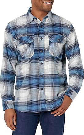 Fox Heavyday Flannel Shirt Long Sleeve - Blue/Tan Men's Medium
