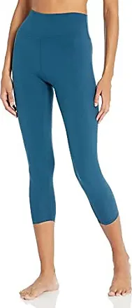 Sage Activewear Women's High Rise Moisture Wicking Tummy Control Slimming  Stretch Yoga Athletic Ribbed Folded Edge High Waisted 7/8 Legging, Ether,  Small at  Women's Clothing store