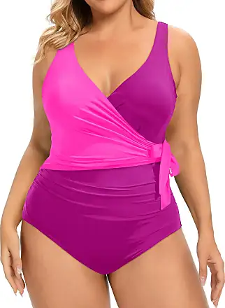 Tummy Control Plus Size Swimwear Plus Size Swimsuits For Women-Neon Pi –  Yonique