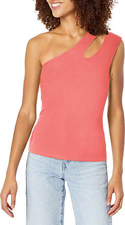 BCBGMAXAZRIA Womens Elin Sleeveless Flowy Top with Cut Out Shoulders 