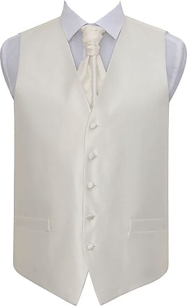 DQT Premium Woven Microfibre Plain Solid Check Men's Wedding Waistcoat Vest 