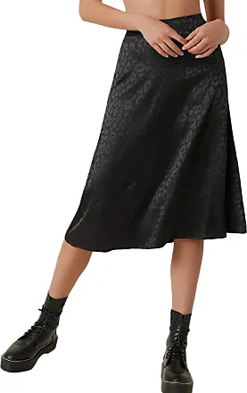 Belle Poque 1950s Black High Waisted Skirt A-line Midi Skirts with