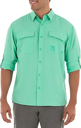 Guy Harvey | Men's Tonal Bills Long Sleeve Fishing Shirt, Beach Glass, Small