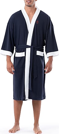 TIMSOPHIA Mens Kimono Waffle Robe Soft Spa Hotel Bathrobes Lightweight Dressing Gown 