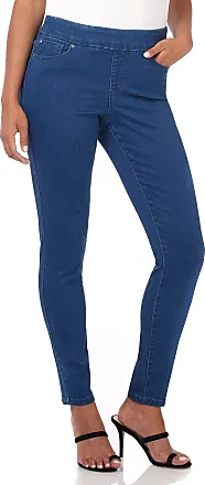 Rekucci Women's Secret Figure Premium Denim Straight Leg Pull-On Jean (4,  White) at  Women's Jeans store