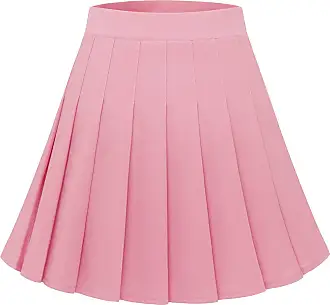  Women High Waisted Pleated Skirt A-line Plaid Mini