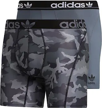 adidas Men's Stretch Cotton 3-Pack Long Boxer Brief Small Onix/Black  Black/Onix Grey/Black