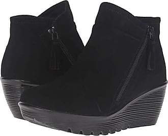skechers ruched leather wedge boots