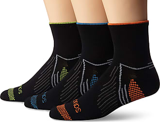 Saucony Mens 6 Pack Performance No Show Socks,Black Assorted,sock size 10-13