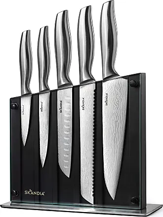 Vos Ceramic Knives with Block Holder - 4-Pc Kitchen Knife Set for