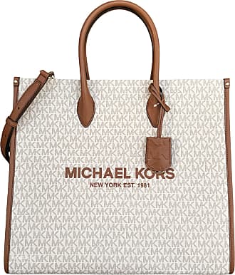 Michael Michael Kors Voyager Monogram Coated-Canvas Tote Bag Cream