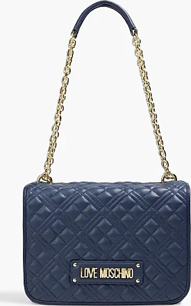 Moschino Quilted Black Calfskin Gold Chain Strap Purse