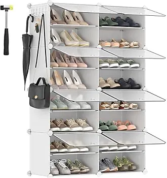SONGMICS Shoe Rack, 12-Tier Tall Metal Shoe Storage Organizer for Closet,  Entryway, Garage, Set of 2 6-Tier Big Stackable Shoes Rack Shelf