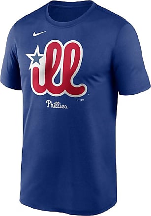 Philadelphia Phillies Nike Women's Tri-Blend Raglan 3/4-Sleeve T-Shirt -  White/Light Blue