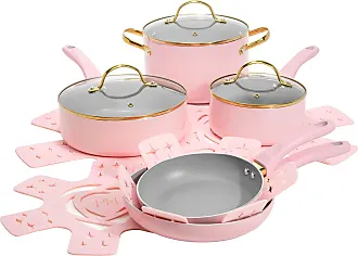 NutriChef 11 Piece Nonstick Elegant Diamond Pattern Kitchen Cookware Set,  Pink, 1 Piece - Baker's